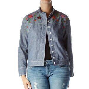 Anne Klein Blue Embroidered Shirt